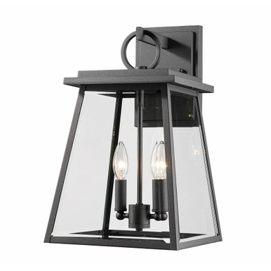 Broughton 2 Light Candle Style Outdoor Wall Lantern by Z Lite - 521M-BK