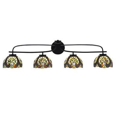 Cavella 4 Light Art Glass Vanity Light 38.25 Inch Length by Toltec - 3914-MB-9925