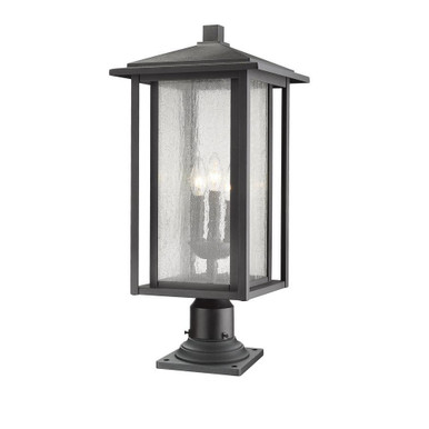 Aspen 3 Light Outdoor Pier Mount Light 24.5 x 11 In by Z-Lite - 554PHXLR-533PM-BK