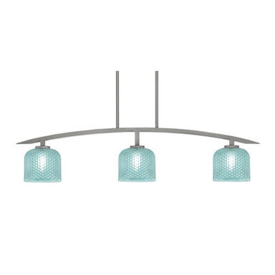 Kurve 3 Light Round Glass Island Pendant 41 Inch Length by Toltec - 3736-GP-4612