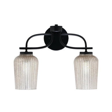 Cavella 2 Light Textured Glass Vanity Light 16.5 Inch Length  by Toltec - 3912-MB-4250