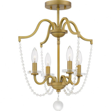 Sunday 4 Light 16 Inch Wide Semi Flush Mount by Quoizel - SDY1716AB