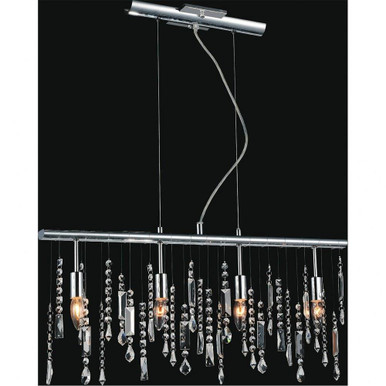Janine 4 Light Elegant Linear Chandelier by CWI - 5549P30C