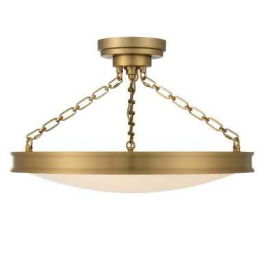 Cameron 40W 1 LED Semi Flush Mount 28 Inch Tall and 24 Inch Wide by Golden - 1700-24SF