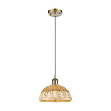 Bristol Natural II 1Light Cord Hung Mini Pendant 9 Inch Wide by Innovations - 516-1P-NBD2-9