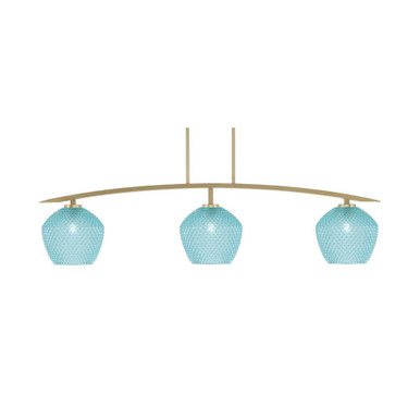 Kurve 3 Light Glass Island Pendant 49.75 Inch Length by Toltec - 3733-NAB-492