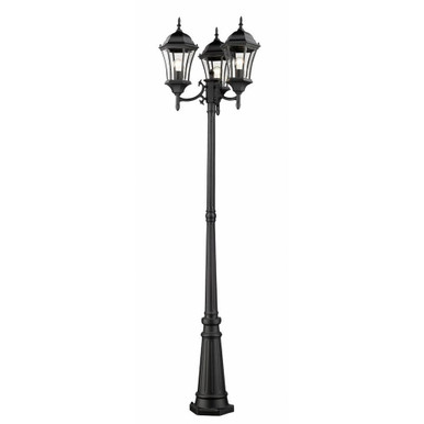 Wakefield 3 Light Outdoor Post Mount 90 x 25 Inches by Z-Lite - 522MP3-BK