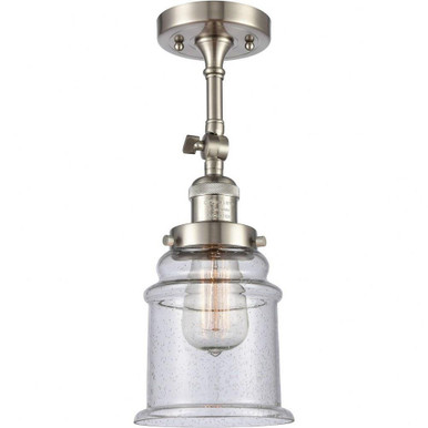 Canton 1 Light 6.5 Inch Wide Semi Flush Mount by Innovations - 201F-SN-G184