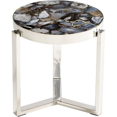 Geodance side Table 16.75 Inch Wide by 17.25 Inch High by Cyan - 08985