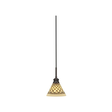Edge 1 Light Small Cord Pendant 9.75 Inch Tall by Toltec - 1152-7-9.75