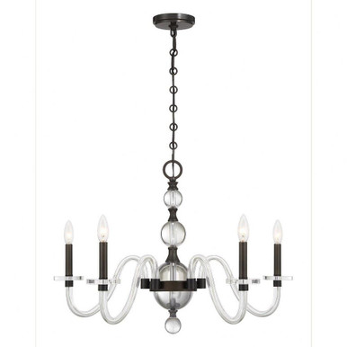Aragon 5 Light Chandelier 19.75 Inch Tall and 29 Inch Wide by Savoy House - 1-4277-5-15
