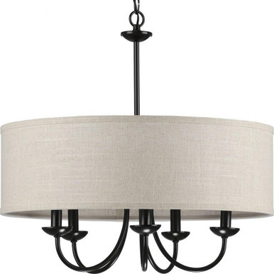 Drum Shade 5 Light 21.63 Inch Wide Semi Flush Mount by Progress - P400193-031
