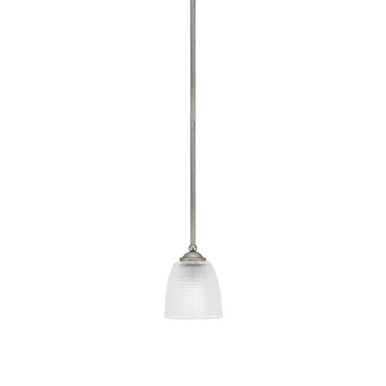 Zilo 1 Light Clear Ribbed Glass Stem Hung Mini Pendant by Toltec - 560-MB-500