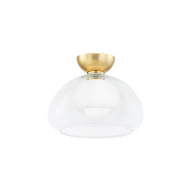 Cortney 1 Light 11.75 Inch Wide Semi Flush Mount by Mitzi - H813601-AGB