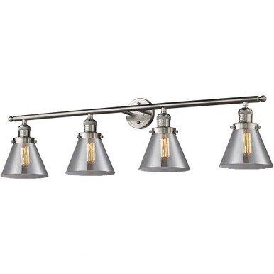 Large Cone 4 Light Vanity Light by Innovations - 215-SN-G43