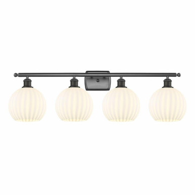 White Venetian 4 Light Vanity Light 38 Inch Wide by Innovations - 516-4W-G1217-8