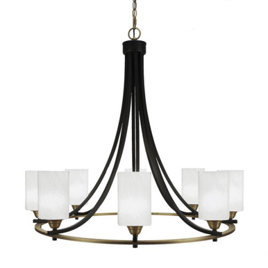 Paramount 8 Light Large Transitional Chandelier by Toltec - 3408-MBBR-3001