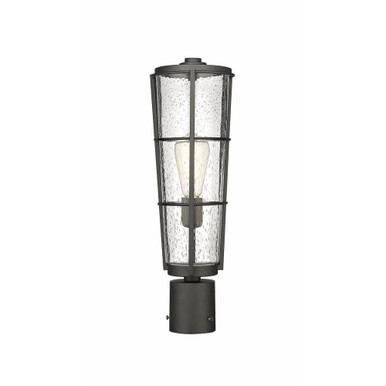 Helix 1 Light Outdoor Post Mount 19.5 x 6 Inches by Z-Lite - 591PHB-BK