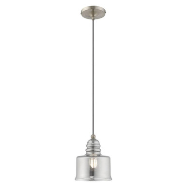 Art Glass 1 Light Smoke Glass Small Pendant 9.5 Inch Tall by Livex - 40651-91