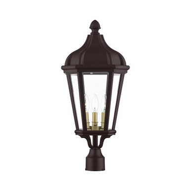 Morgan 3 Light Outdoor Post Top Lantern 11 x 25.25 Inches by Livex - 76194