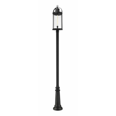 Roundhouse 1 Light Outdoor Post Mount Lantern 23.5 x 125.75 In by Z-Lite - 569PHXL-511P-BK