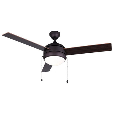 Calibre III 3 Blade Ceiling Fan with Light Kit 48 Inches Wide by Canarm Inc - CF48CA33ORB