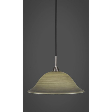 Paramount 1 Light Steel Large Pendant 16 Inch Wide by Toltec - 3401-16-1025-