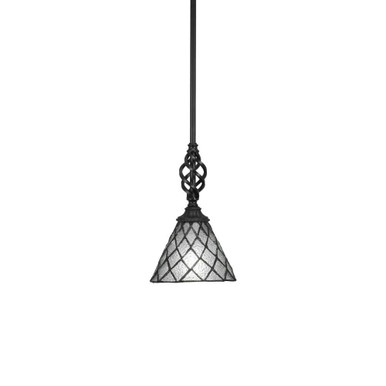 Elegante 1 Light Steel Small Pendant 11 Inch Tall by Toltec - 80-7-11