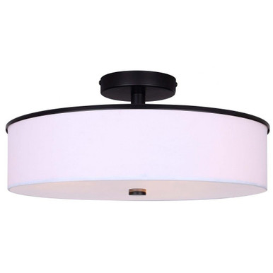 Tristan 3 Light 17.75 Inch Wide Semi Flush Mount by Canarm Inc - ISF2037B03BK