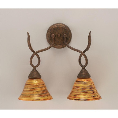 Leaf 2 Light Wall Sconce by Toltec - 110-75-145-16