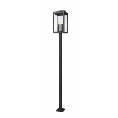 Hartwell 6 Light Outdoor Post Mount 125.5 Inch and 15 Inch Wide by Z Lite - 5019PHXXLS-536P-BK
