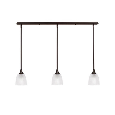 3 Light Stem Hung Linear Pendalier 7 x 37 Inch Length by Toltec 36-BN-500 - 36-BN-500