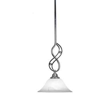 Jazz 1 Light White Alabaster Glass Small Pendant by Toltec - 232-CH-510