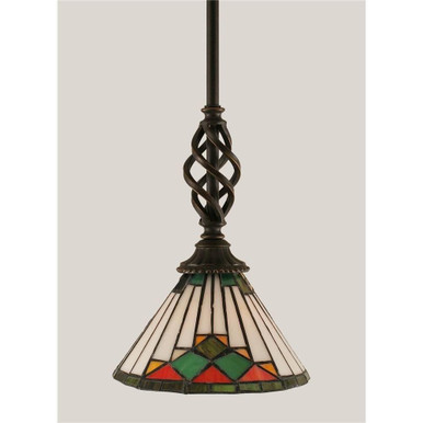 Elegante 1 Light Small Stem Pendant 10.25 Inch Tall by Toltec - 80-7-1025-