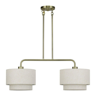 Manorwood 2 Light Large Linear Chandelier 22 Inch and 12 Inch Wide by Livex - 41942