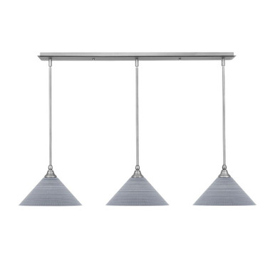 3 Light Stem Hung Linear Pendalier 7.5 x 43.5 Inch by Toltec 36-BN-4002 - 36-BN-4002