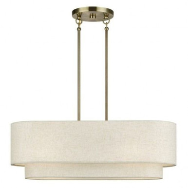 Manorwood 3 Light Medium Linear Chandelier 19.5 X 10 Inch Wide by Livex - 41933