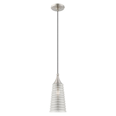 Art Glass 1 Light Mini Pendant 13.5 Inch Tall by Livex - 40647-91