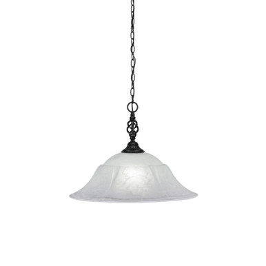 Elegante 1 Light Steel Large Pendant 15.5 Inch Tall by Toltec - 82-20-155