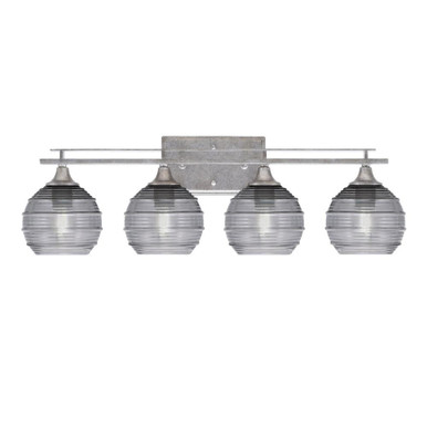 Uptowne 4 Light Steel Vanity Light 28.5 Inch Length by Toltec - 134-AS-4602