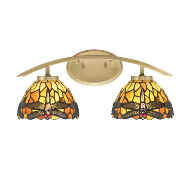 Kurve 2 Light Down Cone Glass Vanity Light 18.25 In Length by Toltec - 3722-NAB-9465