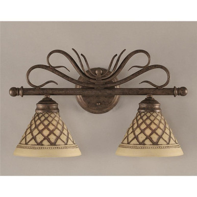 Swan 2 Light Vanity Light by Toltec - 102-BRZ-7185