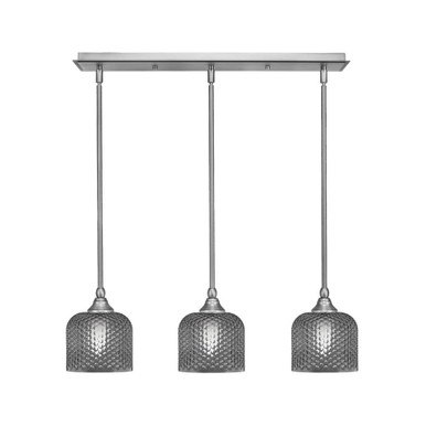 3 Light Stem Hung Linear Pendant 7.25 x 26 Inch Length by Toltec 25-BN-4612 - 25-BN-4612