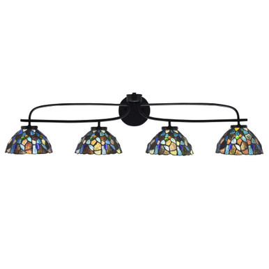 Cavella 4 Light Steel Vanity Bar Light 38.25 Inch Length by Toltec - 3914-MB-9955