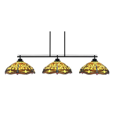 Odyssey 3 Light Large Linear Island Pendant 10 Inch Tall by Toltec - 2633-94