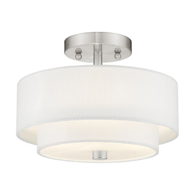 Claremont 2 Light 11 Inch Wide Semi Flush Mount by Livex - 51042-91