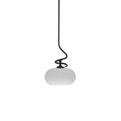 Capri 1 Light Muslin Glass Small Stem Hung Pendant 16.2 Inch Tall by Toltec - 901-BN-214