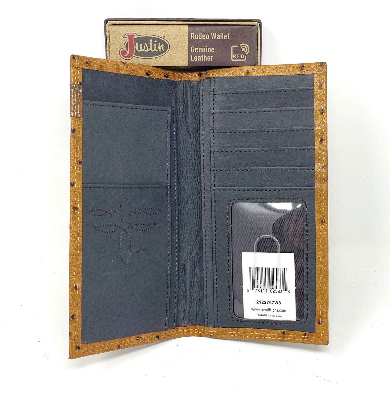 Sold at Auction: SAFARI GENUINE OSTRICH BROWN LEATHER WALLET