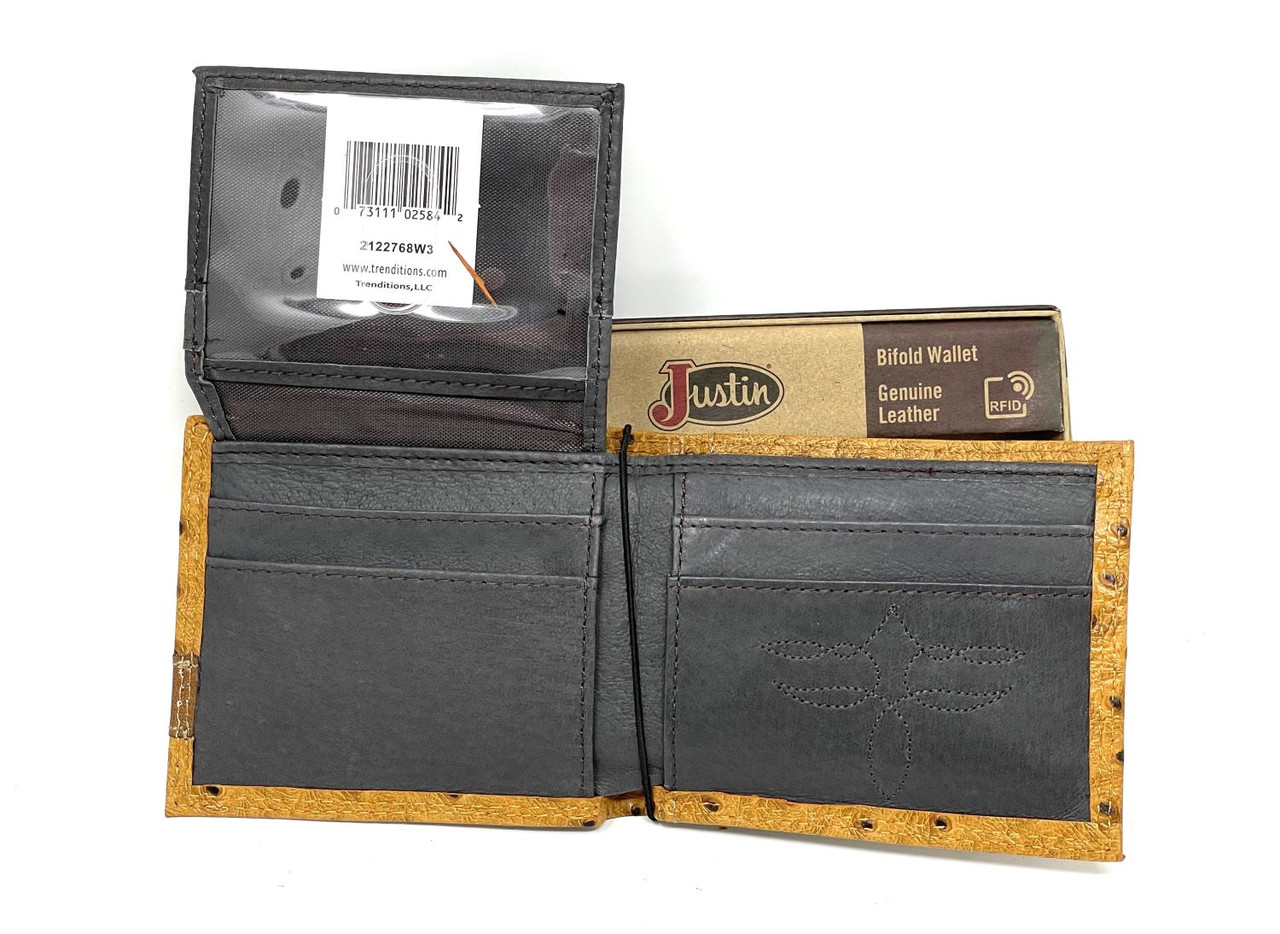 Marshal Wallet Ostrich Print Bifold Wallet