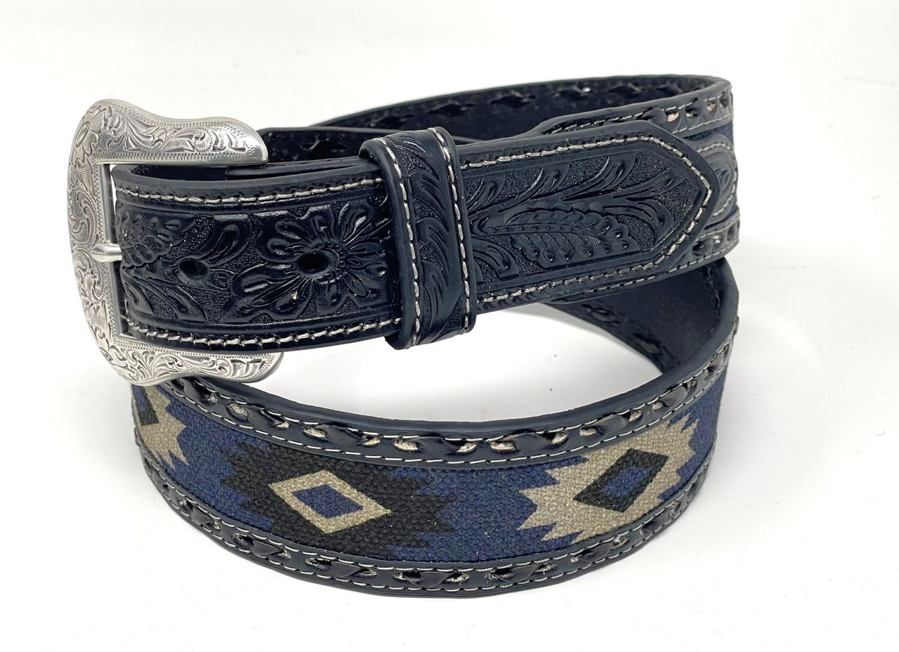 Nocona Men's Southwestern Fabric Inlay Belt